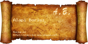 Alapi Borisz névjegykártya